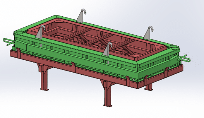 conception 3D d'un moule pour béton préfabriqué par artech
